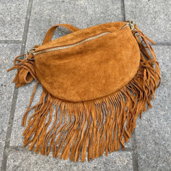 Sac Bandoulière en Daim (Grand Format) avec Franges