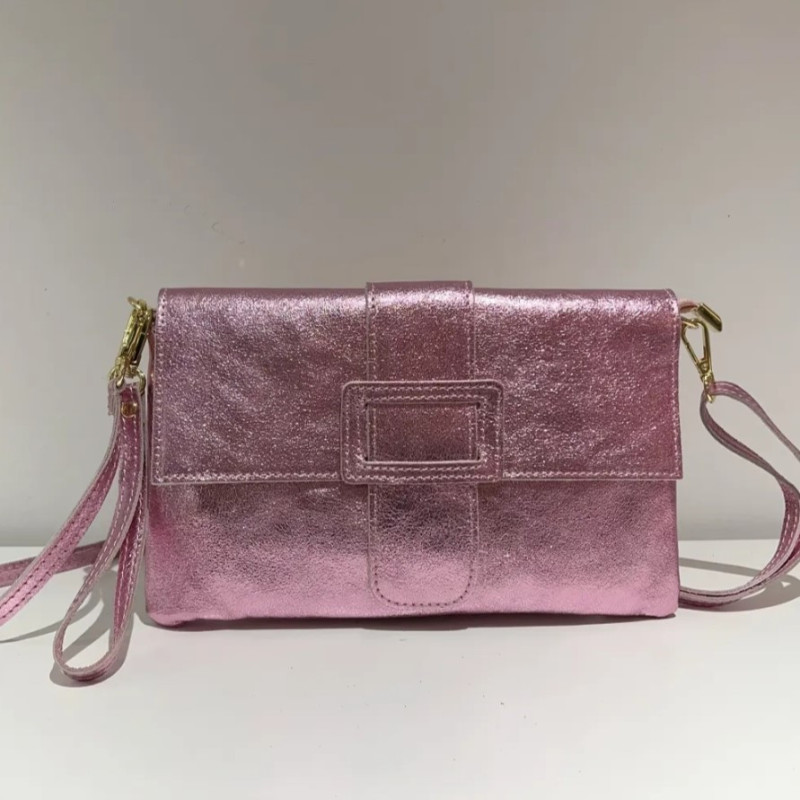 Sac/Pochette avec Rabat en Cuir Irisé