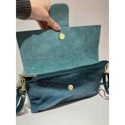 Sac/Pochette avec Rabat en Cuir Irisé