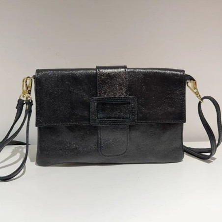 Sac/Pochette avec Rabat en Cuir Irisé