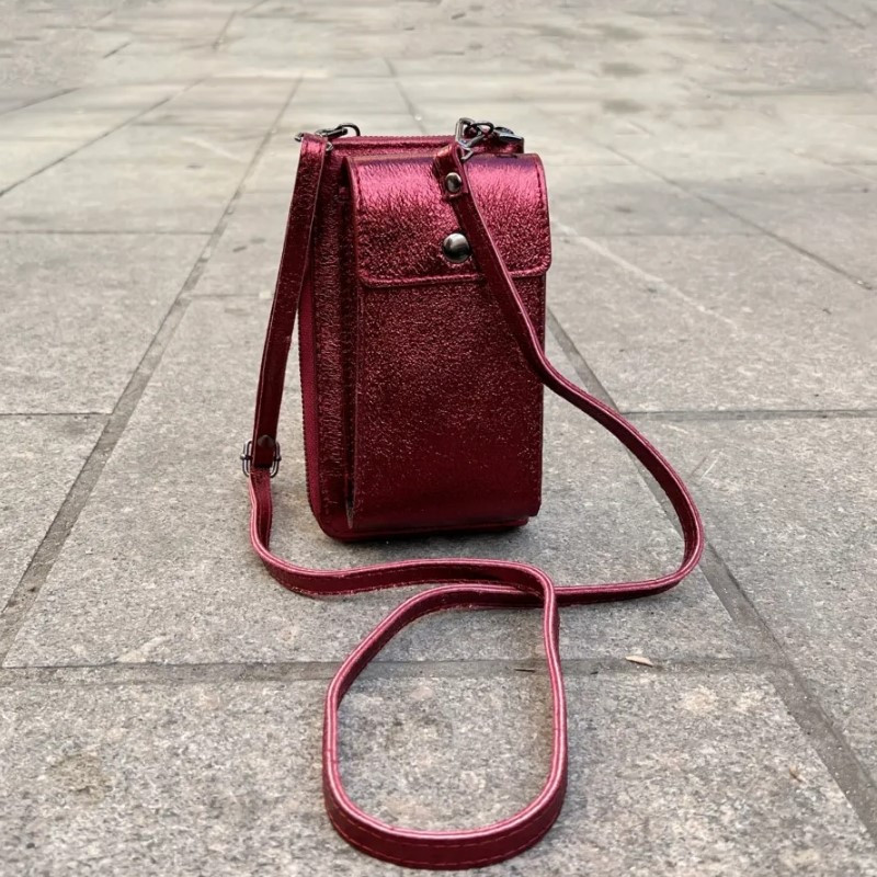 Sac Portable/Portefeuille en Cuir Irisé