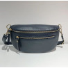 Sac Banane Cuir Grainé "Double Fermeture"