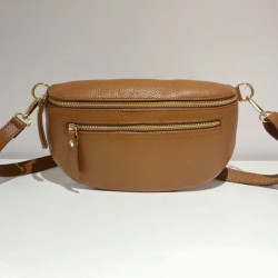 Sac Banane Cuir Grainé "Double Fermeture"