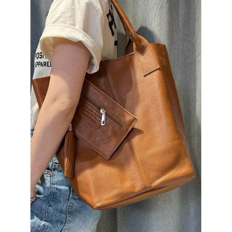 Sac Cabas en Cuir avec Pochette