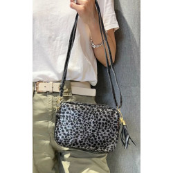 Sac Bandoulière Cuir Irisé "Motif Animal"