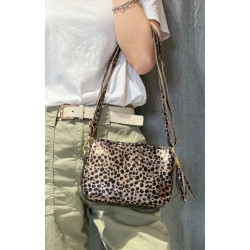 Sac Bandoulière Cuir Irisé "Motif Animal"