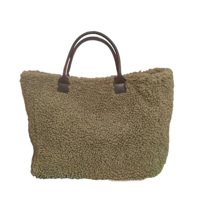 Sac Cabas en Cuir et Laine