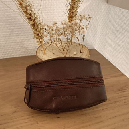 Porte Monnaie Forme Grain de Café en Cuir