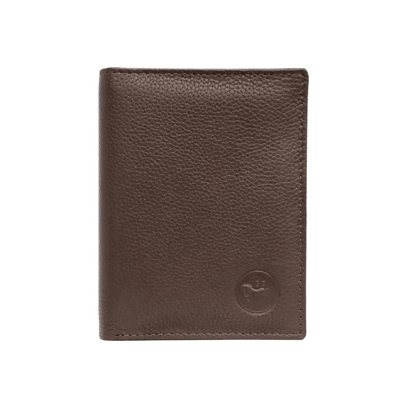 Portefeuille Junior Compact en Cuir Vachette Grainé