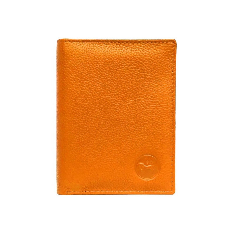 Portefeuille Junior Compact en Cuir Vachette Grainé