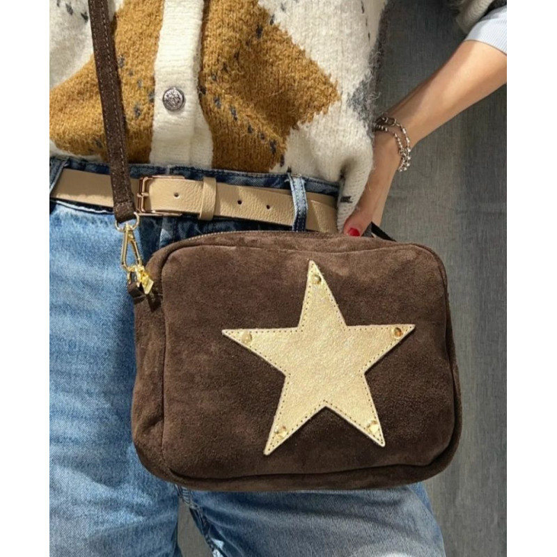 Sac Bandoulière en Daim Motif Etoile