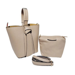 Sac bandoulière en cuir grainé avec pochette