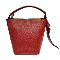 Sac bandoulière en cuir grainé avec pochette