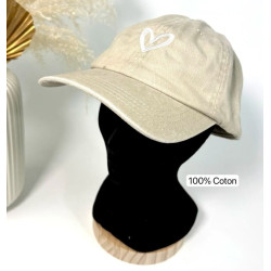 CASQUETTE EN COTON Motif Coeur