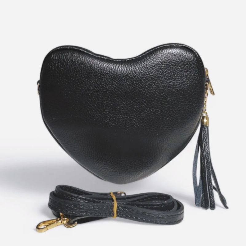 Sac Bandoulière "Coeur" en cuir Grainé