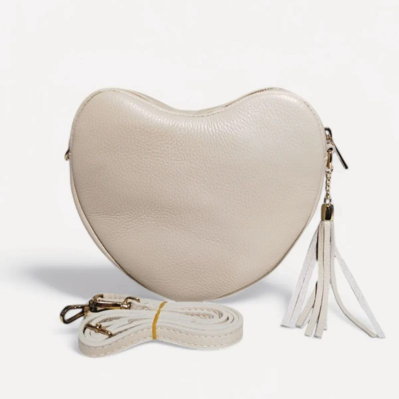 Sac Bandoulière "Coeur" en cuir Grainé