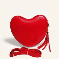 Sac Bandoulière "Coeur" en cuir Grainé