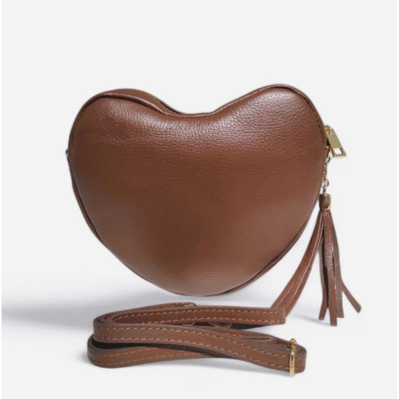 Sac Bandoulière "Coeur" en cuir Grainé