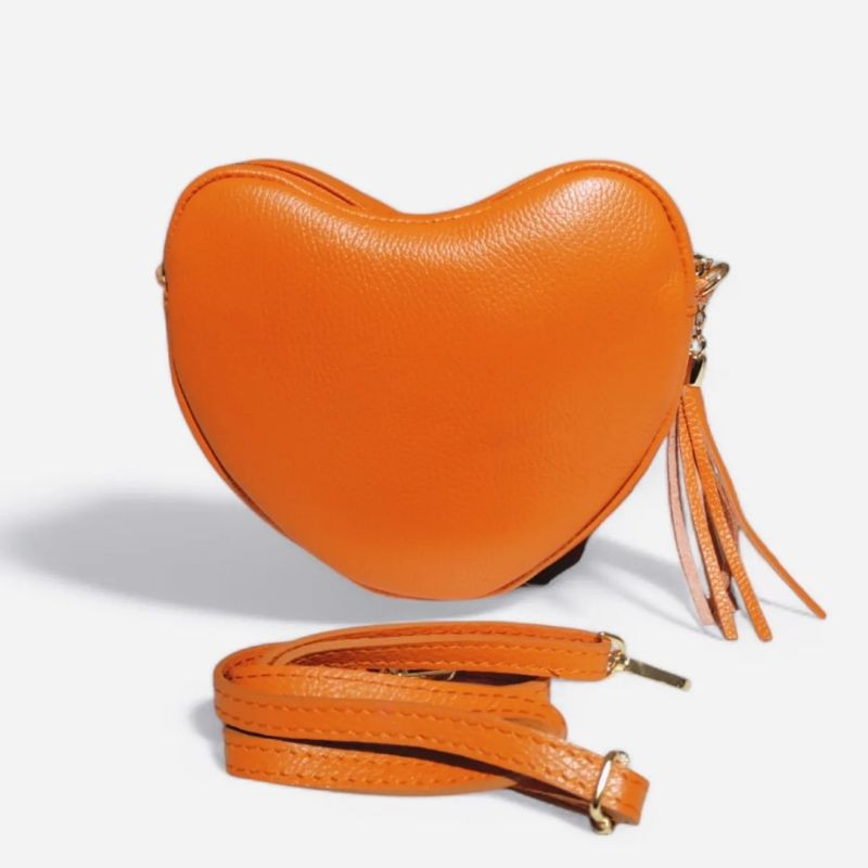 Sac Bandoulière "Coeur" en cuir Grainé